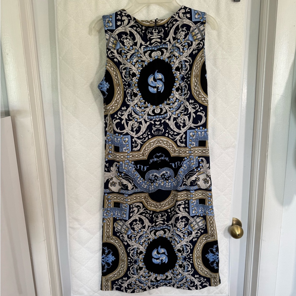 J. Mclaughlin Blue And Cream Paisley Dress - image 3